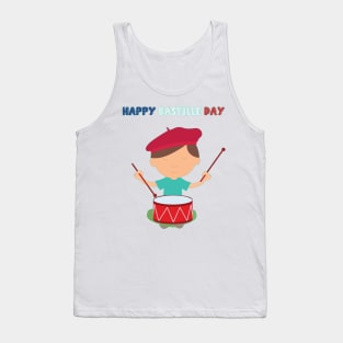 Little Kid and French Drum - Bastille Day Tank Top